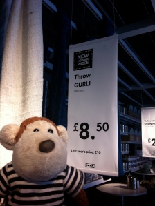 I tell Millie she throws like a girl and now here is the IKEA proof - there is a blanket named after her - Gurli throw hehe